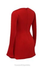 House of CB Mini Sukienka Sacha Czerwona Satynowa Stylowa Moda - Image 4
