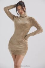 House of CB Mini Sukienka Taya Fawn Szynilowa Modna Odzież - Image 9