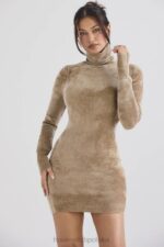 House of CB Mini Sukienka Taya Fawn Szynilowa Modna Odzież - Image 10