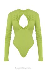 House of CB Modny Body z Wycięciami w Limonkowej Zieleni - Image 7