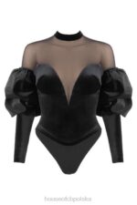 House of CB Monique Body czarny aksamit i tiul na każdą okazję - Image 4