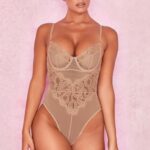 House of CB Nadia brązowe koronkowe body na każdą okazję