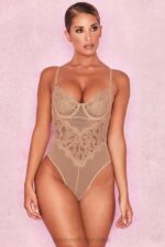 House of CB Nadia brązowe koronkowe body na każdą okazję