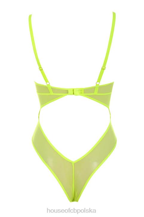 House of CB Nadia koronkowe body neonowożółte modna odzież damska - Image 6