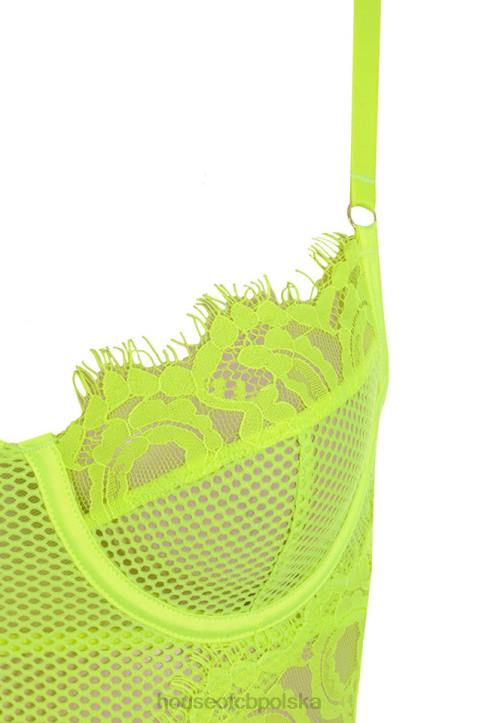 House of CB Nadia koronkowe body neonowożółte modna odzież damska - Image 7
