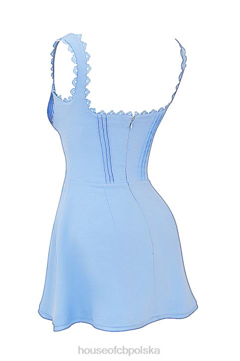 House of CB Niebieska Mini Sukienka Tilly z Zaszewek Modny Styl - Image 11