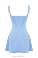 House of CB Niebieska Mini Sukienka Tilly z Zaszewek Modny Styl - Image 3