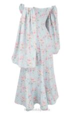 House of CB niebieska sukienka midi bardot w kwiaty na każdą okazję - Image 6