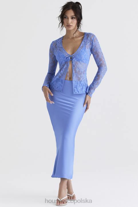 House of CB Niebieski koronkowy top Phoebe z wiązaniem modny i elegancki - Image 9