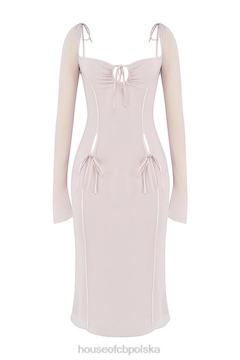 House of CB Ofelia sukienka midi z kryształowymi wycięciami w kolorze eleganckim - Image 10