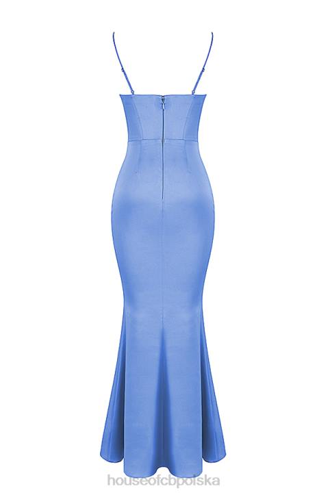 House of CB Oliwkowa Maxi Sukienka Satynowy Gorset z Barwinkiem - Image 10