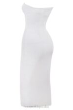 House of CB Oriana Biała Midi Sukienka Bez Ramiączek Modna Odzież - Image 11
