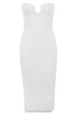 House of CB Oriana Biała Midi Sukienka Bez Ramiączek Modna Odzież - Image 10