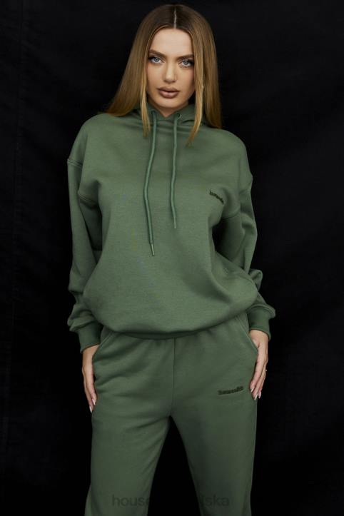 House of CB Oversize bluza z kapturem Halo w kolorze mchu - Image 2
