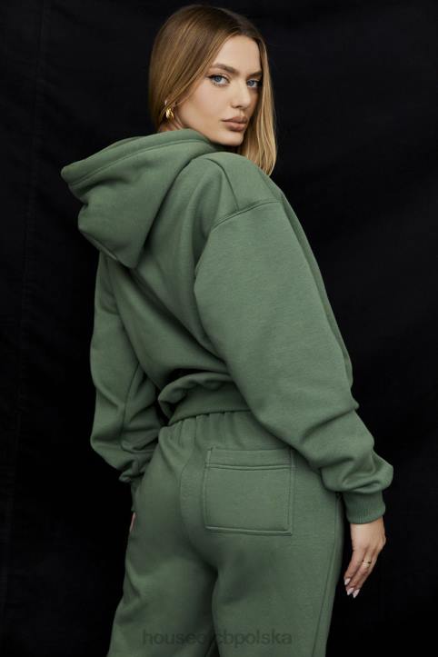 House of CB Oversize bluza z kapturem Halo w kolorze mchu - Image 6