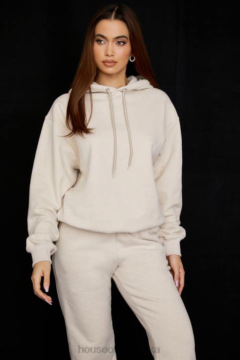 House of CB Oversize bluza z kapturem Halo w kolorze płatków owsianych modna odzież damska - Image 6