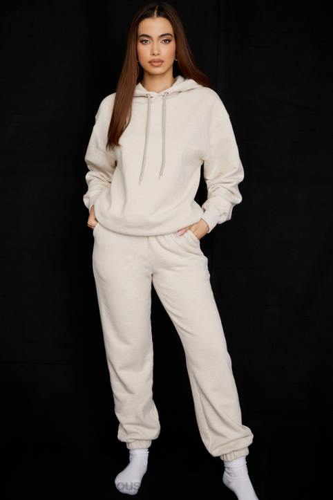 House of CB Oversize bluza z kapturem Halo w kolorze płatków owsianych modna odzież damska - Image 7