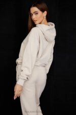 House of CB Oversize bluza z kapturem Halo w kolorze płatków owsianych modna odzież damska - Image 9