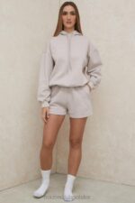 House of CB Oversize bluza z kapturem z kamieniem halo w kolorze szarym modna odzież streetwear - Image 11