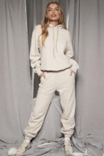 House of CB Polarowe Spodnie do Joggingu Sky Oatmeal Komfort i Styl - Image 2