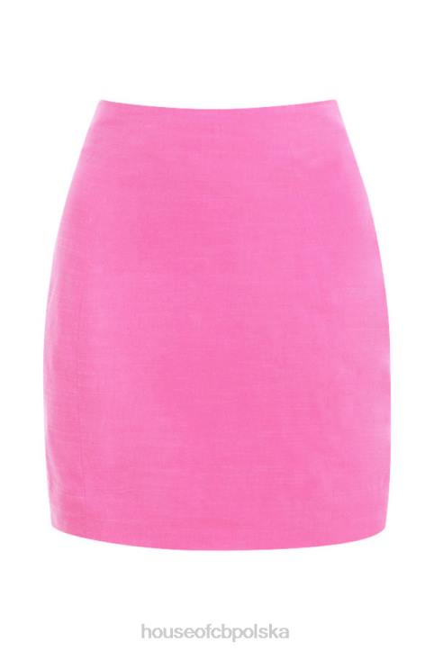 House of CB Różowa lniana mini spódniczka Sadie Stylowa i Elegancka - Image 3