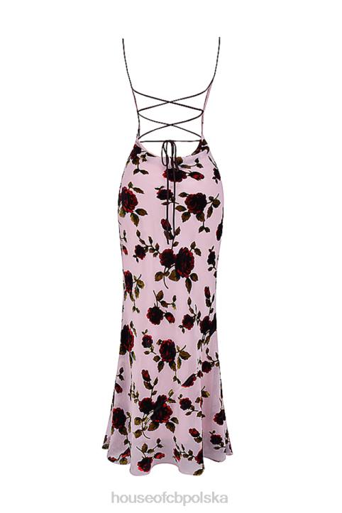 House of CB Różowa sukienka maxi Devore Serena na każdą okazję - Image 7