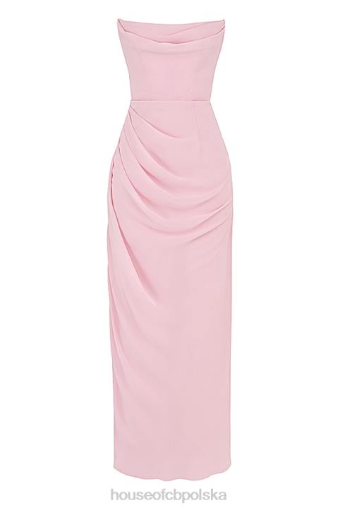 House of CB Różowa Suknia Bez Ramiączek Adrienne Z Kwarcu Stylowa Elegancja - Image 4