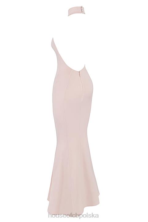 House of CB Rumiana suknia Juliette zawiązywana na szyi na wesele w kolorze różowym - Image 4