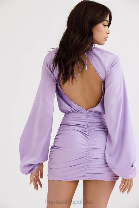 House of CB Satynowa sukienka mini Kate Orchid z kopertowym przodem Modny Look na Każdą Okazję - Image 9