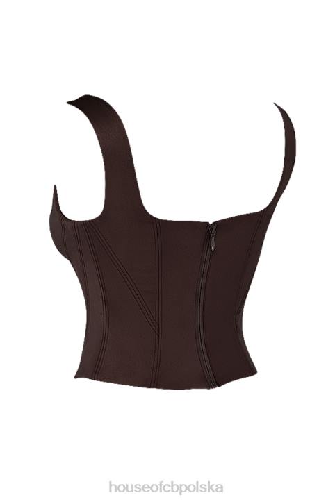 House of CB Satynowy Gorset Rafa Czekoladowy Elegancja na Wieczór - Image 4