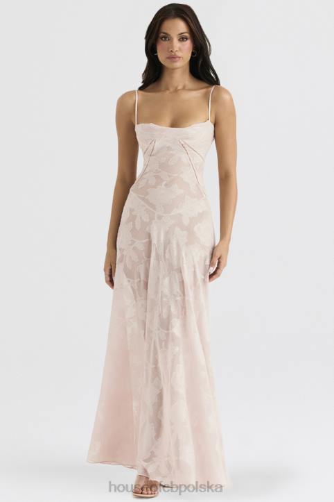 House of CB Seren Maxi Sukienka Różowe Kwiaty Koronka Elegancja - Image 10