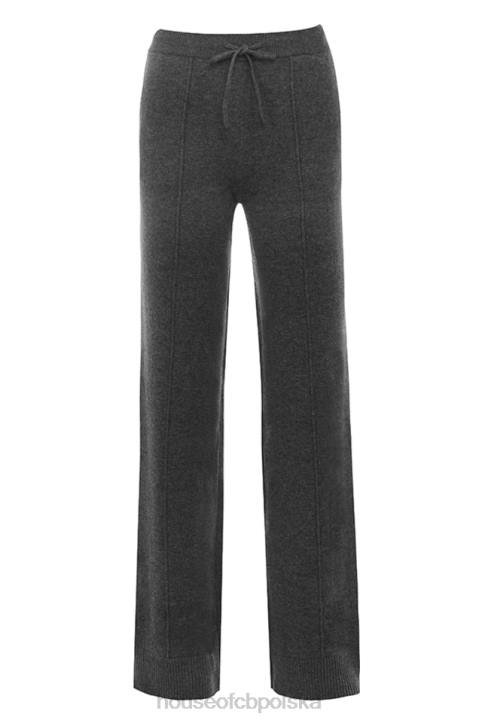 House of CB Spodnie Yalina Kaszmirowe Węgiel Drzewny Modne i Eleganckie - Image 12