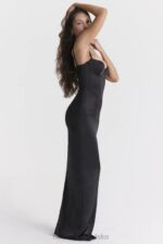 House of CB Stefania czarna gorsetowa sukienka maxi na każdą okazję - Image 16