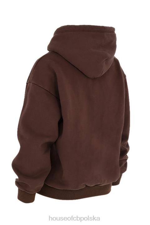 House of CB Storm Chocolate Bluza z kapturem na zamek modna odzież damska - Image 3