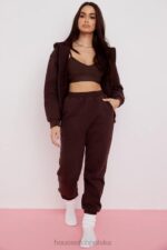 House of CB Storm Chocolate Bluza z kapturem na zamek modna odzież damska - Image 7