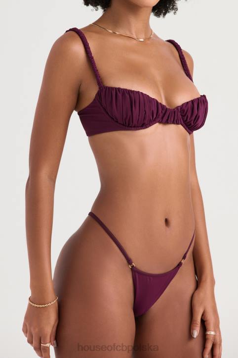 House of CB Stringi Wysoki Stan Ravello Prune Modny Bikini Dół - Image 5