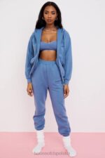 House of CB Stylowa Bluza z Kapturem Storm Azure na Zamek - Image 3