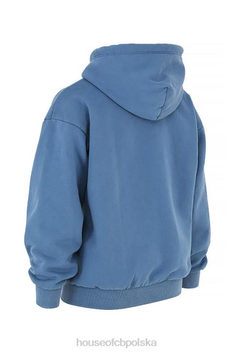 House of CB Stylowa Bluza z Kapturem Storm Azure na Zamek - Image 7