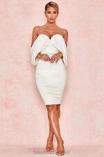 House of CB Sukienka Aisha bez ramiączek w kolorze kości słoniowej elegancka moda wieczorowa - Image 2
