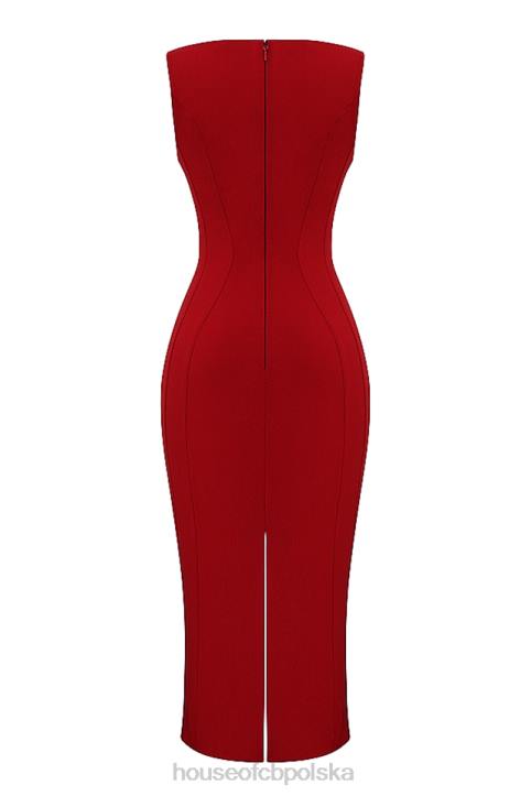 House of CB Sukienka Cece czerwona różowa dekolt sexy na każdą okazję - Image 7