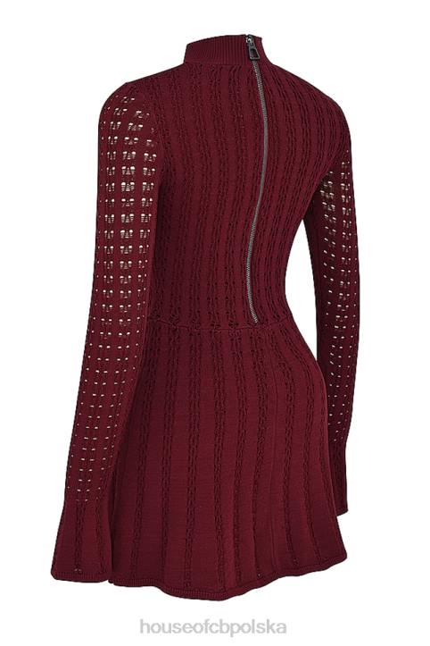 House of CB Sukienka dzianinowa Evalina w kolorze wina modna elegancka 4PND300 - Image 7