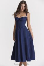 House of CB Sukienka gorsetowa Carmen granatowa stylowa moda - Image 12