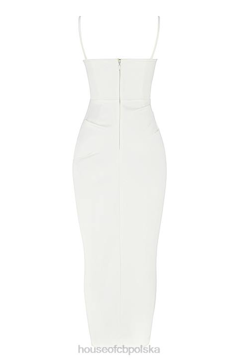 House of CB Sukienka Gorsetowa Satynowa Kość Słoniowa Elegancka Moda - Image 3