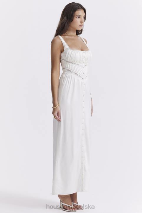 House of CB Sukienka maxi jedwabna illiana kolor kości słoniowej elegancka moda - Image 11