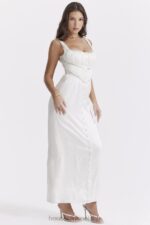 House of CB Sukienka maxi jedwabna illiana kolor kości słoniowej elegancka moda - Image 13