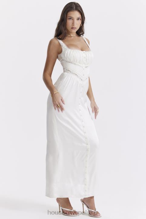 House of CB Sukienka maxi jedwabna illiana kolor kości słoniowej elegancka moda - Image 13