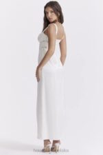 House of CB Sukienka maxi jedwabna illiana kolor kości słoniowej elegancka moda - Image 14