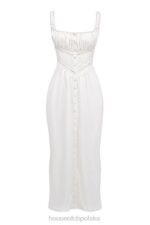House of CB Sukienka maxi jedwabna illiana kolor kości słoniowej elegancka moda - Image 4