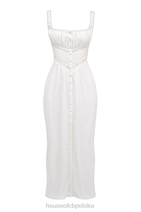 House of CB Sukienka maxi jedwabna illiana kolor kości słoniowej elegancka moda - Image 4