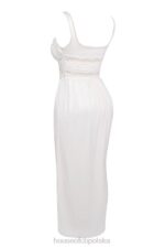 House of CB Sukienka maxi jedwabna illiana kolor kości słoniowej elegancka moda - Image 5